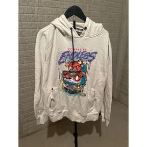 RSINE Graphic Print Hoodie White Medium Bear Endless Remains Pullover